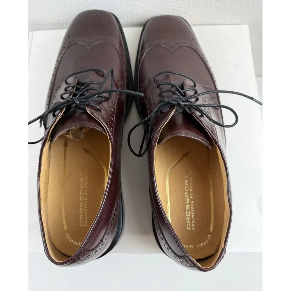 Vintage Y2K Rockport DresSports Mens Burgundy Leather Wingtip Oxford Shoes 10W